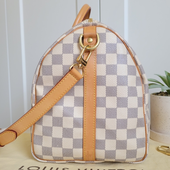 💕CLASSIC Louis Vuitton Speedy 35 Bandouliere DAMIER AZUR - Picture 14 of 16